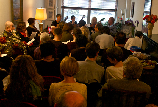 recital gathering to hear the ensemble students perform